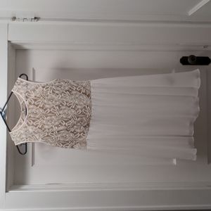 Scarlett white knee length dress